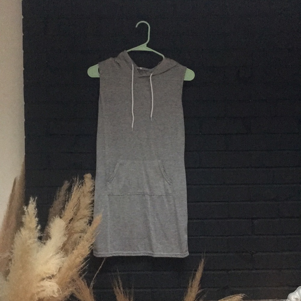 Grey dress with hood